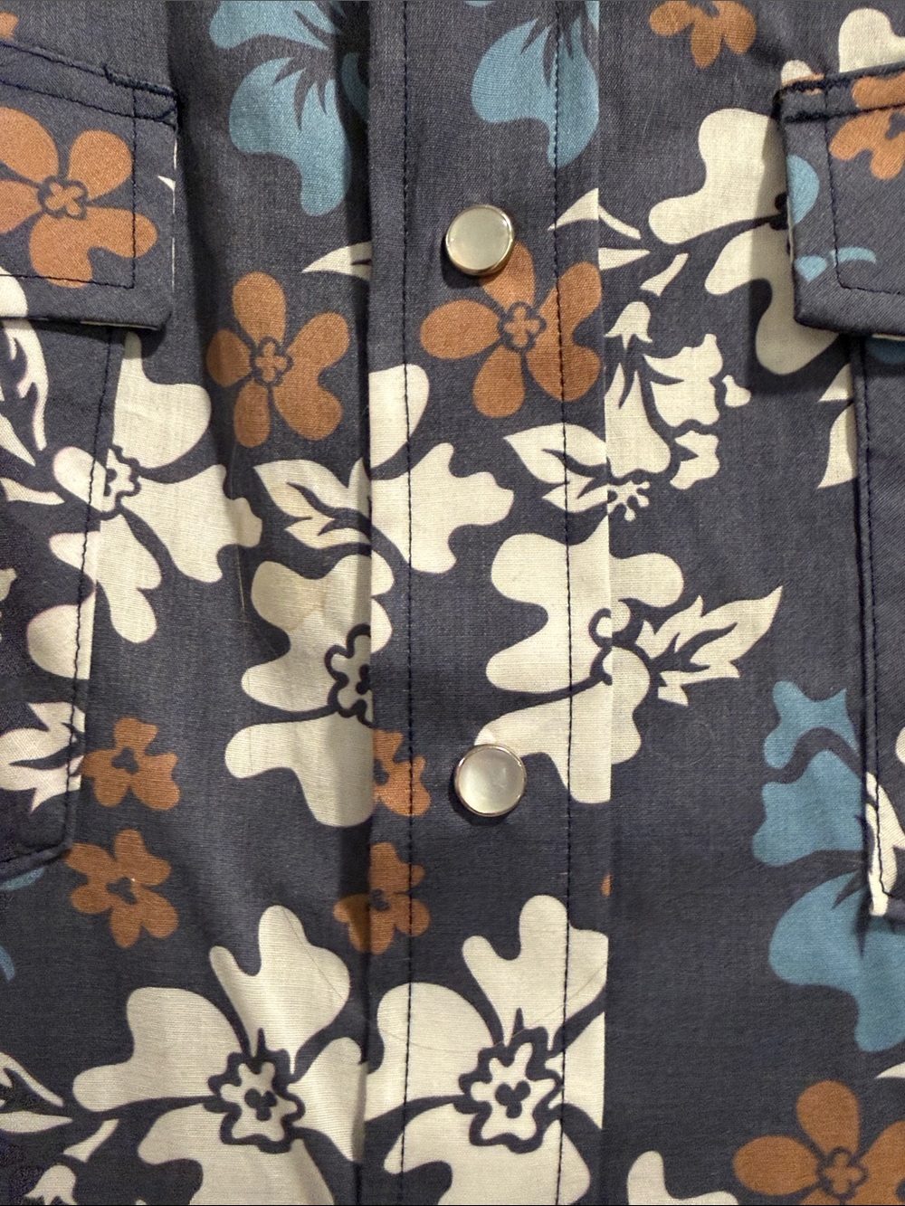 Western Aloha Navy Floral Short-Sleeve Shirt size XL - Picture 3 of 7